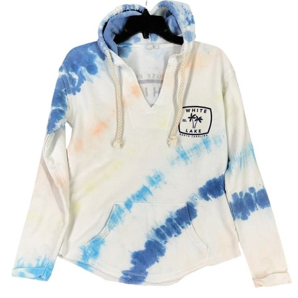 White Lake Souvenir Sweater‎ Womens S Tie Dye North Carolina Travel Hoodie